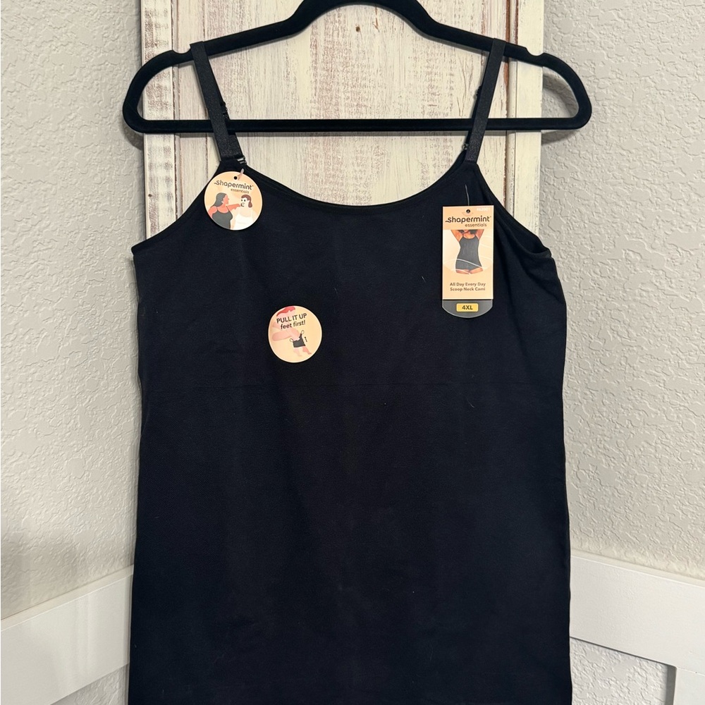 NWT Black Shapermint Scoop Neck Camisole Size 4X
